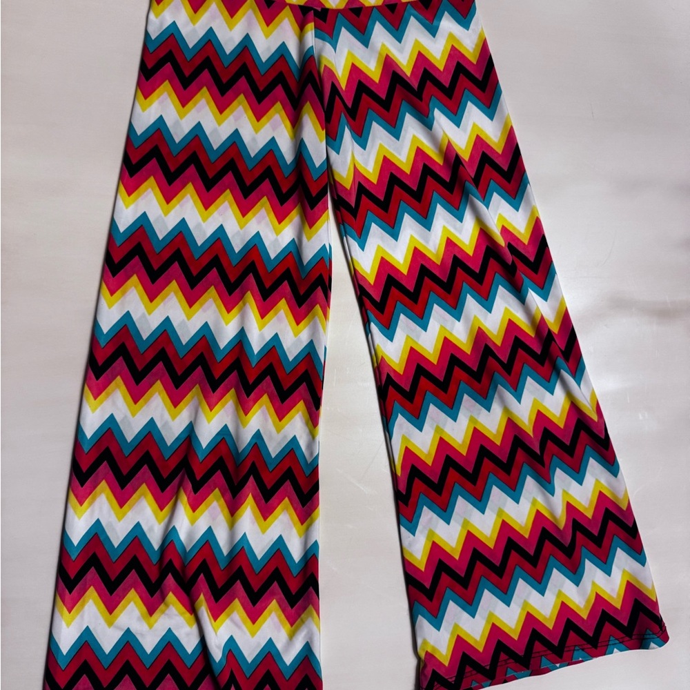 Vibrant Zigzag Patterned Kids Pants